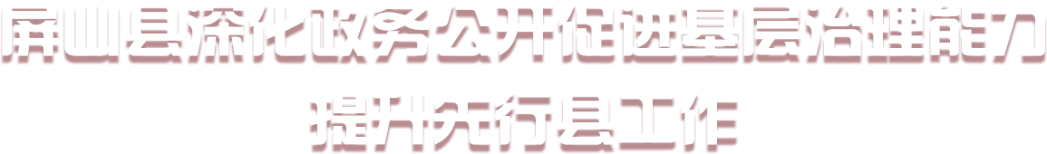 屏山縣深化政務(wù)公開促進基層治理能力提升先行縣工作